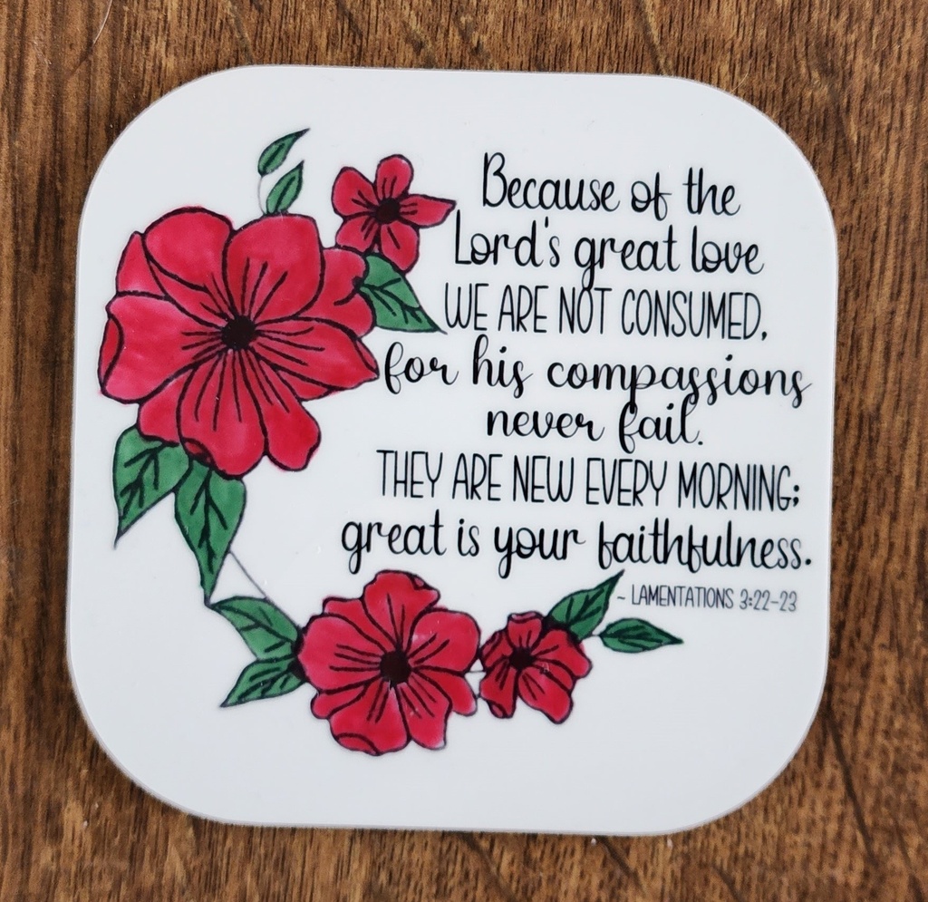 Lamentations 3:22-23 Coaster