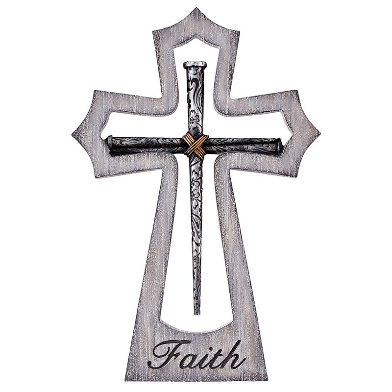 Wall Cross - Nails - Faith