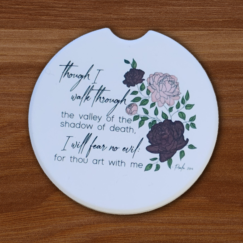 Psalm 23:4 Car Coaster