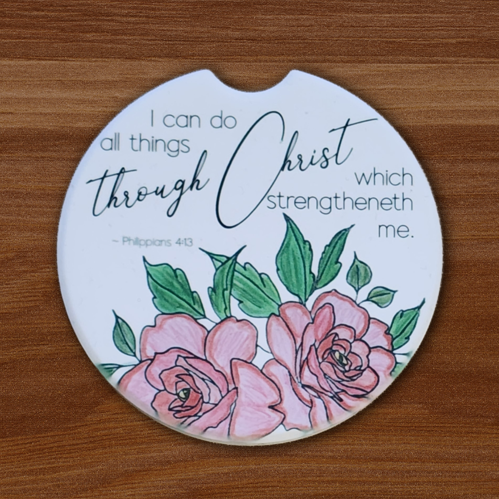 Philippians 4:13 Car Coaster