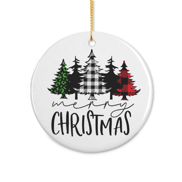 Merry Christmas Plaid Ornament