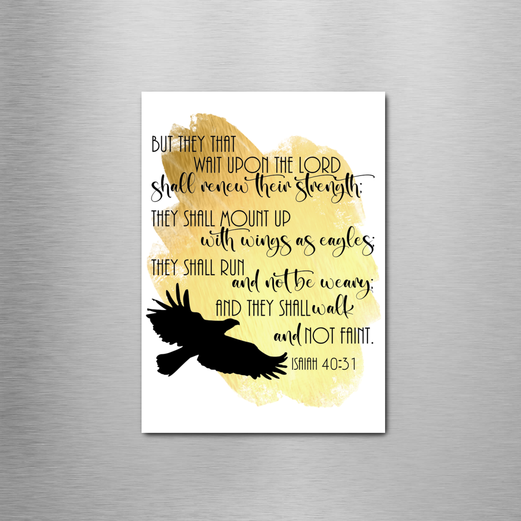 Isaiah 40:31 Brown Rectangle Magnet