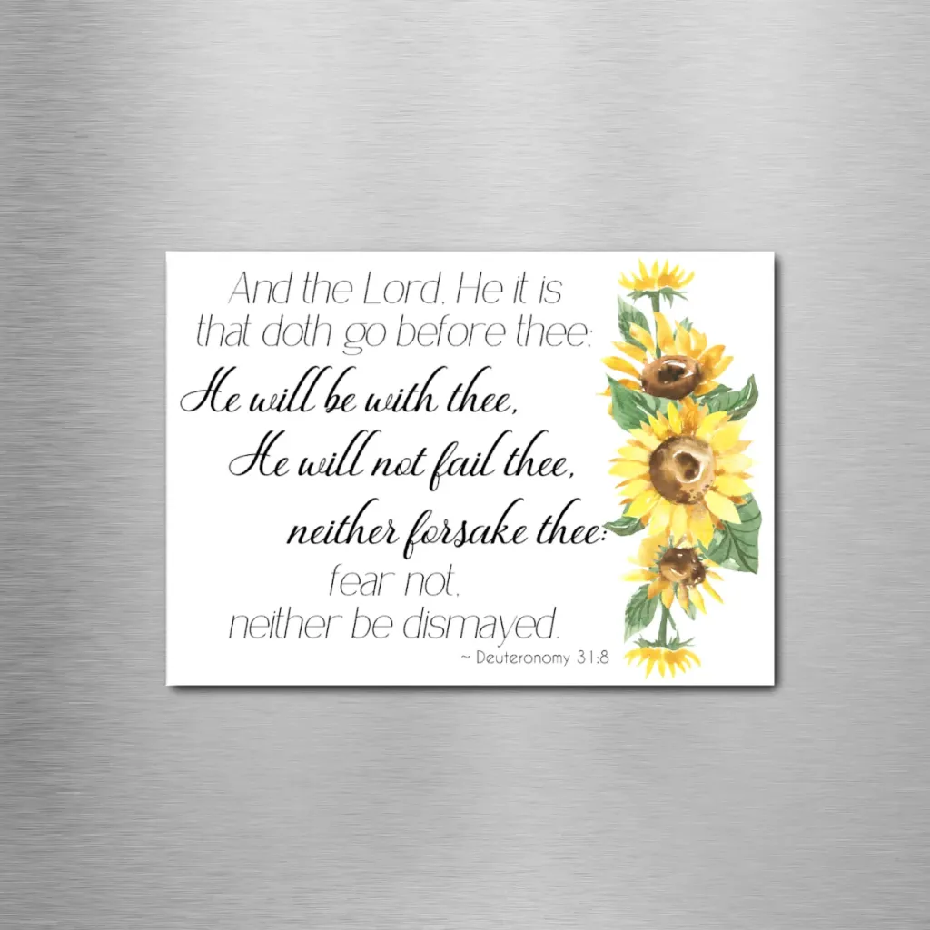 Deuteronomy 31:8 Sunflowers Rectangle Magnet