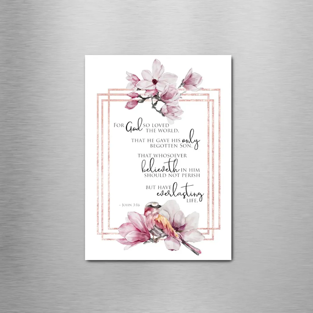 John 3:16 Bird Rectangle Magnet