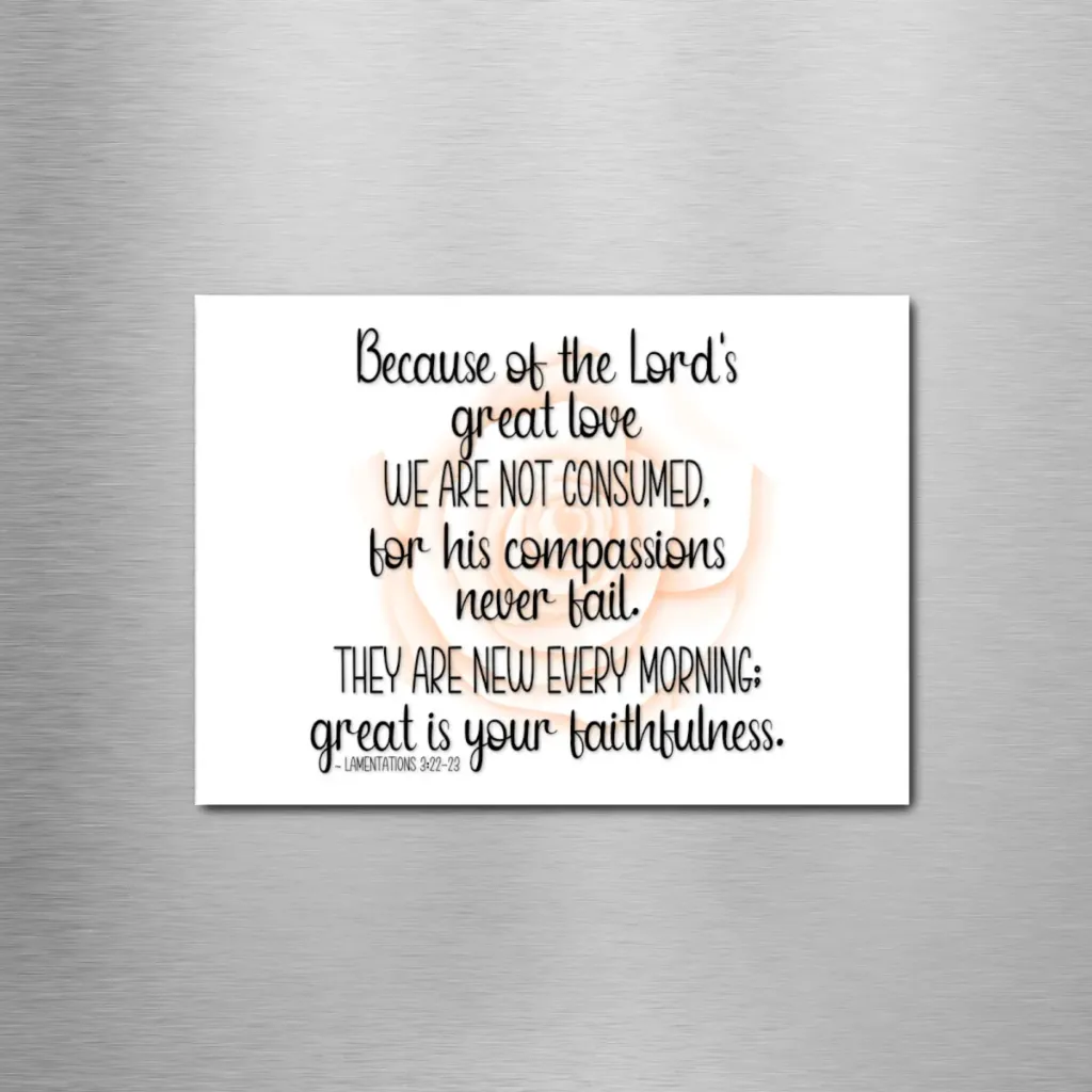 Lamentations 3:22-23 Rose Rectangle Magnet