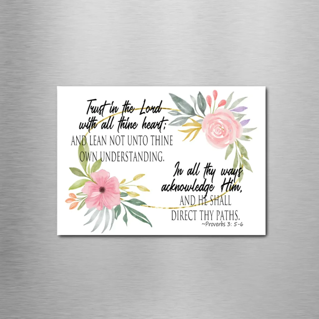 Proverbs 3:5-6 Wreath Rectangle Magnet
