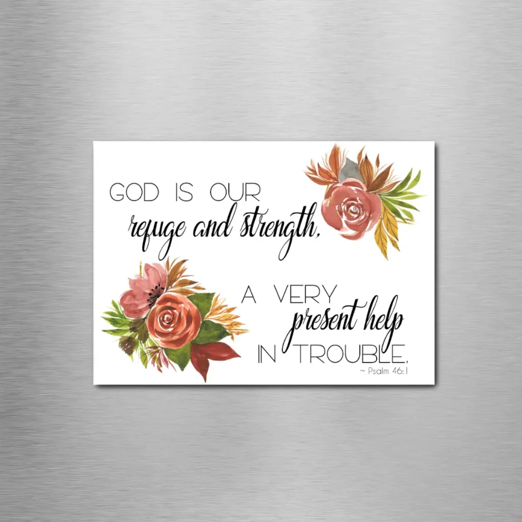 Psalm 46:1 Florals Rectangle Magnet