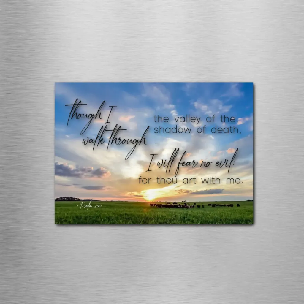 Psalm 23:4 Farm Rectangle Magnet