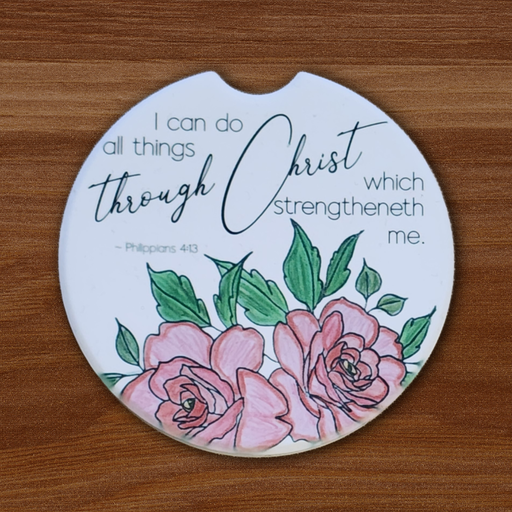 [ZJ4FW1] Philippians 4:13 Car Coaster