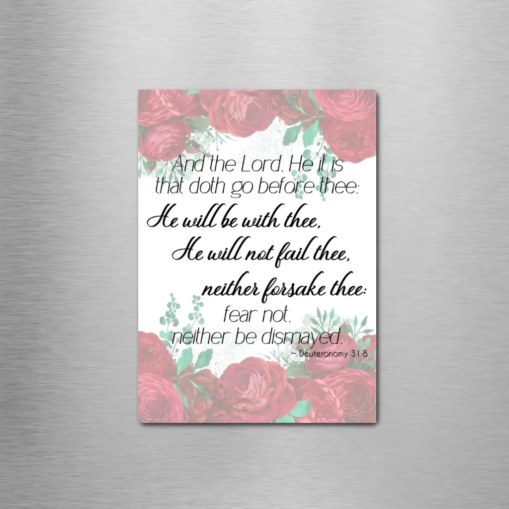 Deuteronomy 31:8 Roses Rectangle Magnet