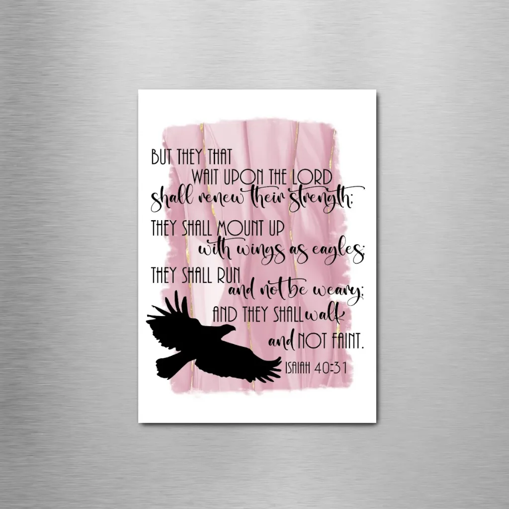 Isaiah 40:31 Pink Rectangle Magnet
