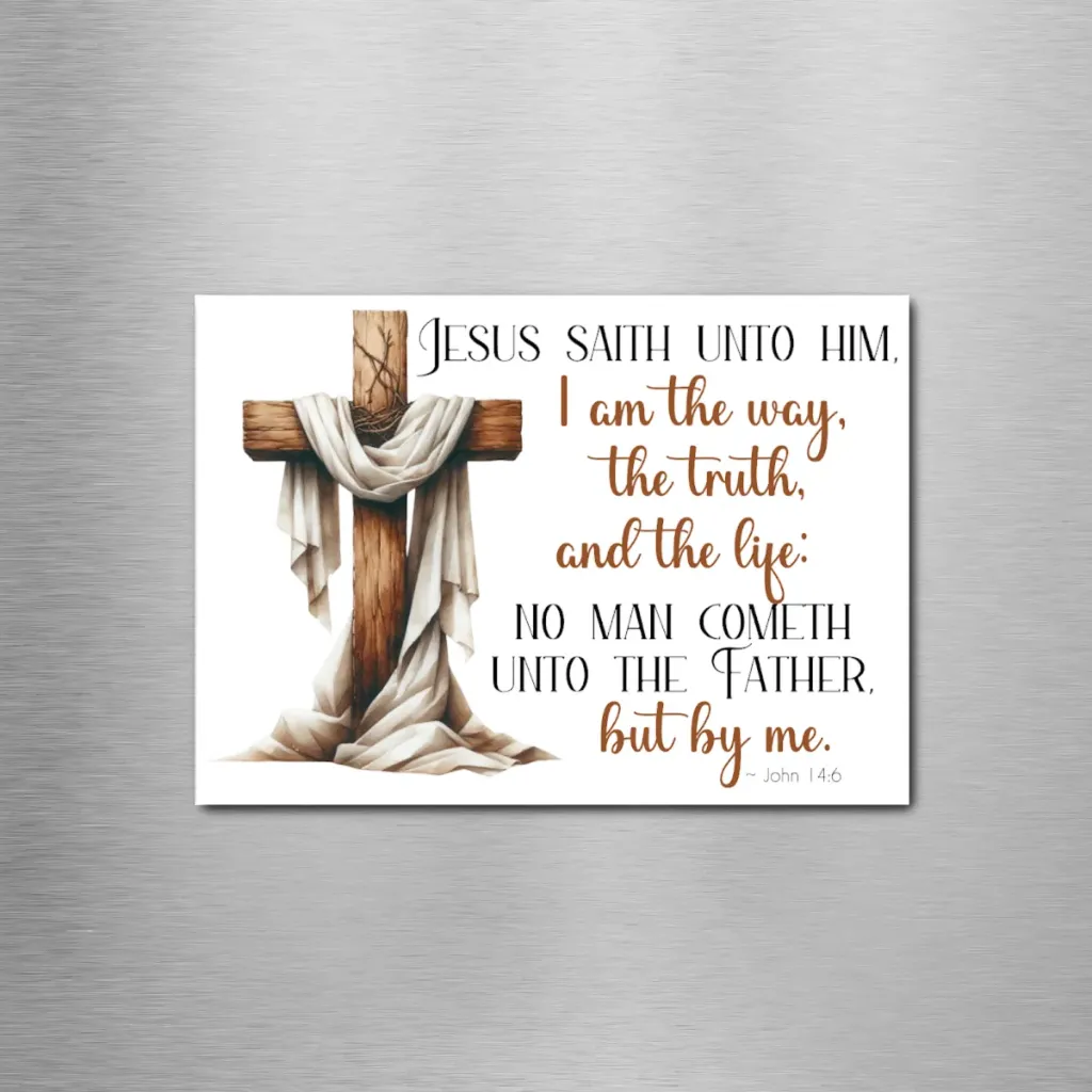 John 14:6 Brown Rectangle Magnet