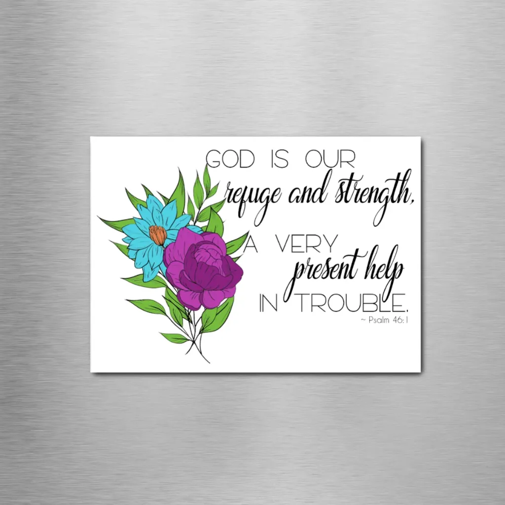 Psalm 46:1 Bouquet Rectangle Magnet